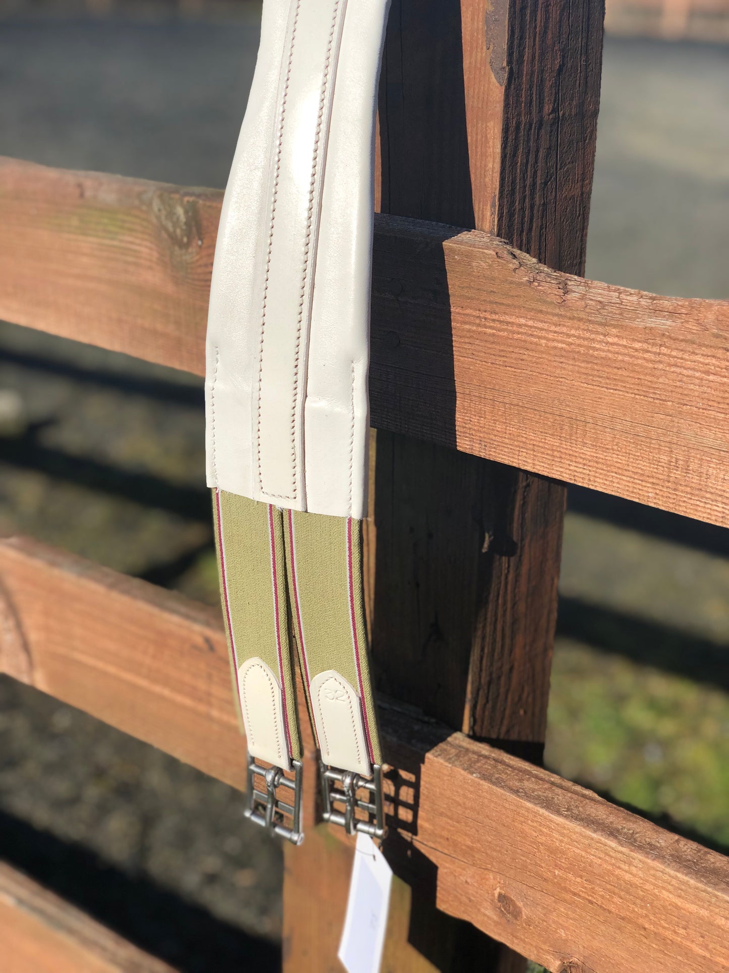 White leather girth - DESIGNED FOR THE RING! - equicraftltd